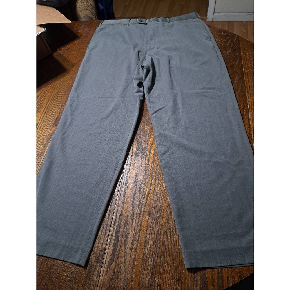 40x32 Van Heusen Grey Flat Front Casual Dress Suit Tuxedo Formal Wear Pants